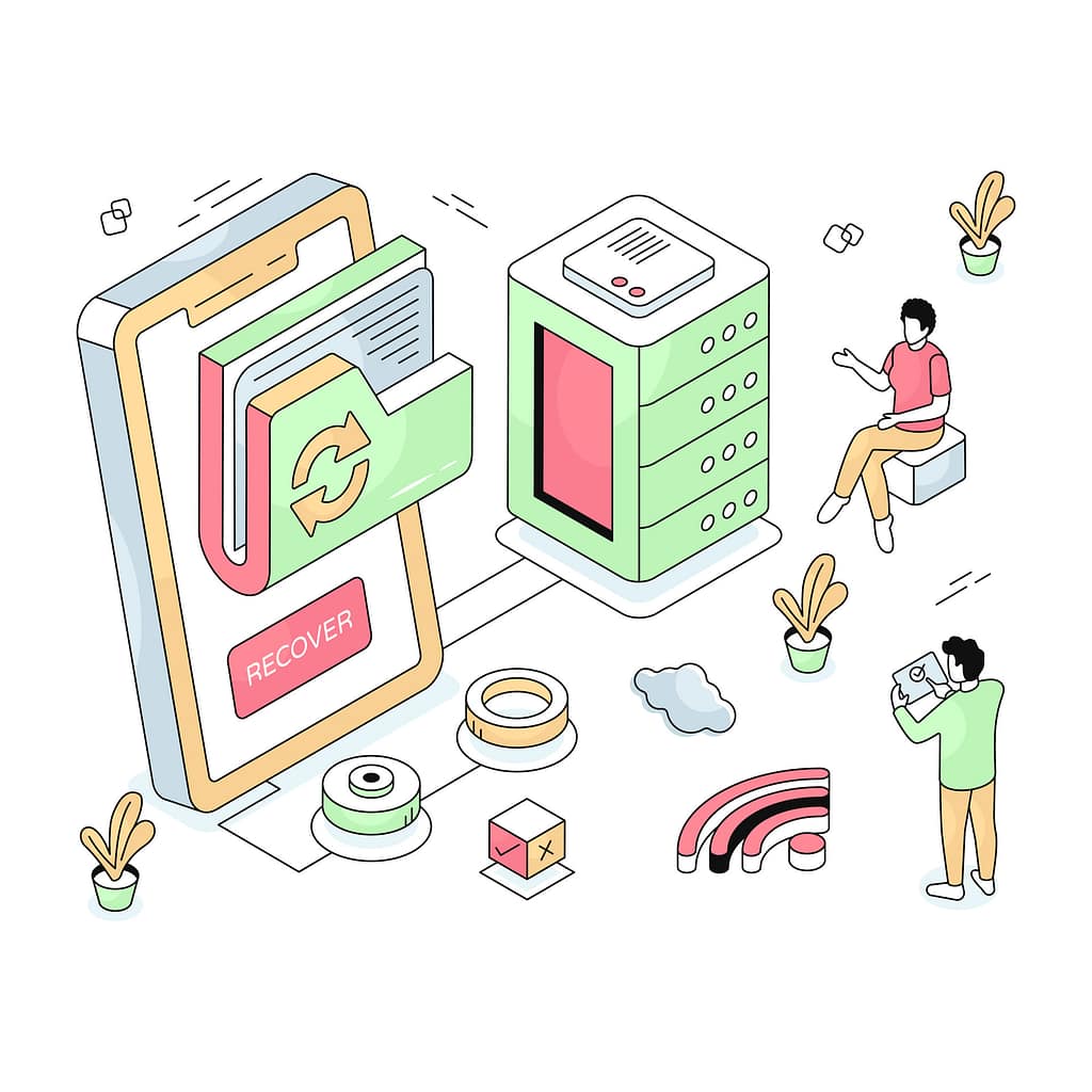 What Business Continuity Planning for Small and Medium Businesses Means 9 Business Continuity Planning for Small and Medium Businesses illustration showing structured system recovery of servers, applications, and data—representing prioritized IT restoration managed by a managed service provider in Omaha.