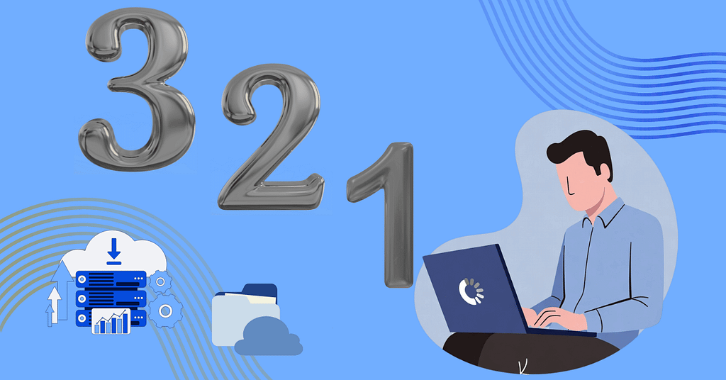 3-2-1 Backup Rule Explained for Businesses with Managed IT 2 3-2-1 Backup Rule explained for businesses using managed IT, featuring layered local and cloud data protection strategy