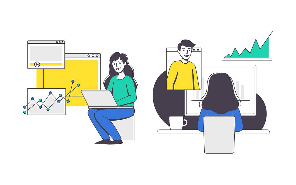 Microsoft 365 for Modern Businesses (2026 Update) 14 Section outlining best practices for Microsoft 365, including MFA, device management, monitoring, and governance, with illustration of team collaboration and system oversight.