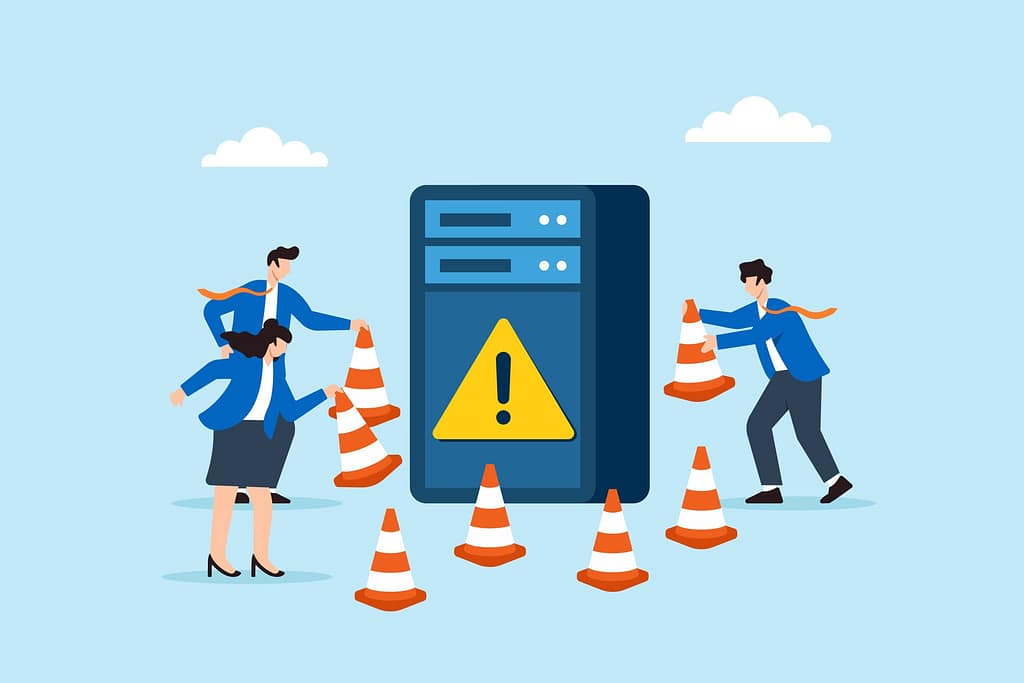 Too Much Talent, Not Enough Strategy: Why Enterprise IT Teams Thrive With Co-Managed Support 34 vecteezy flat illustration of three people placing warning cones 66154840