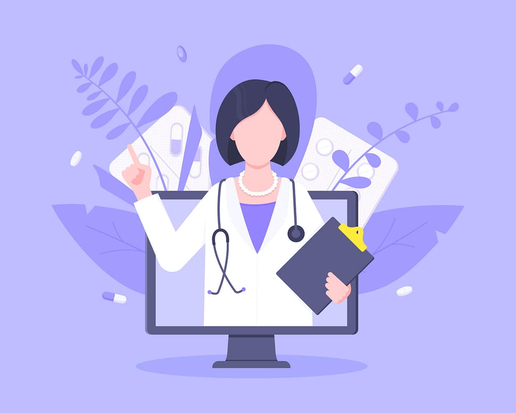 Eyecare & Healthcare IT: Driving Better Patient Outcomes Through Technology 31 vecteezy online doctor medical service concept with doctor in the 4685907