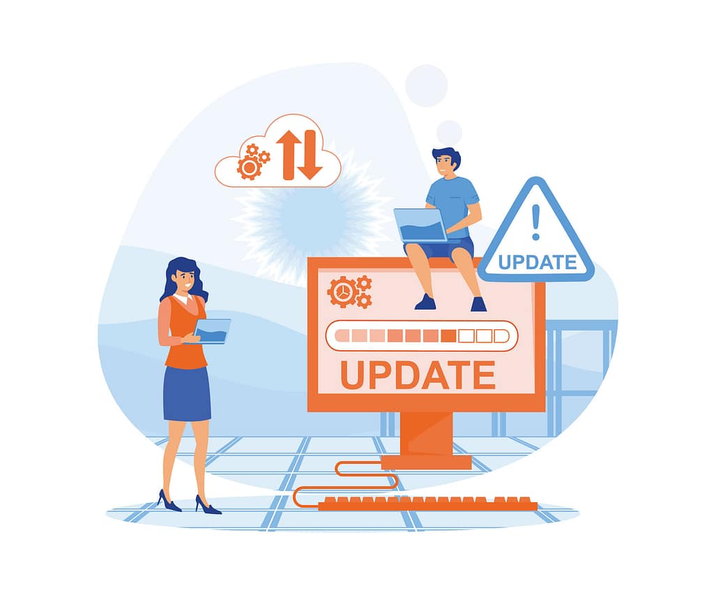 Upgrade your Tax Game with InfiNet 15 vecteezy showing people update operating system suitable for landing 33347739