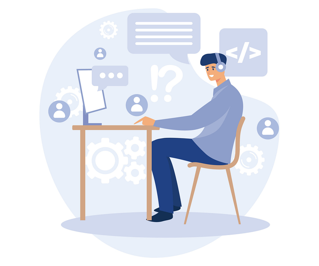 One-Person IT Departments: Superhuman or Set Up to Fail? 4 vecteezy customer service concept hotline operator in headset 21621754