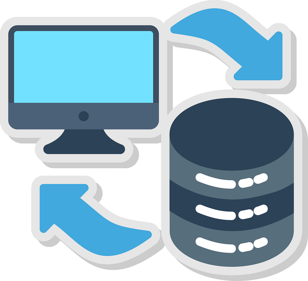 3-2-1 Backup Rule Explained for Businesses with Managed IT 4 Illustration of the 3-2-1 Backup Rule showing a computer and on-premise server with bidirectional arrows, representing one of the local backup copies used for fast data recovery.