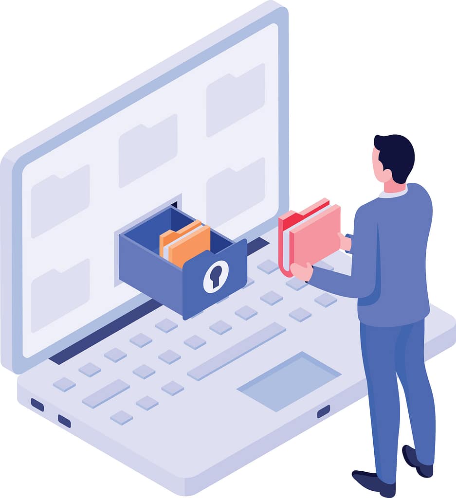 Tax Season Security Risks: 5 Gaps Firms Miss 4 Illustration of unsecured file sharing and access control issues showing tax season security risks when sensitive documents are widely shared.