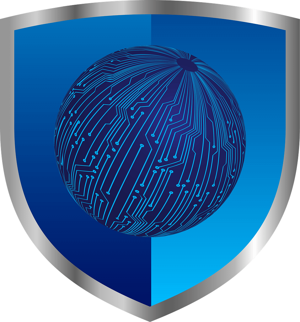 Omaha Managed IT Services - Your Dedicated People 9 Shield graphic with a digital globe and circuit pattern representing Omaha Managed IT Services focused on cybersecurity and modern IT infrastructure.